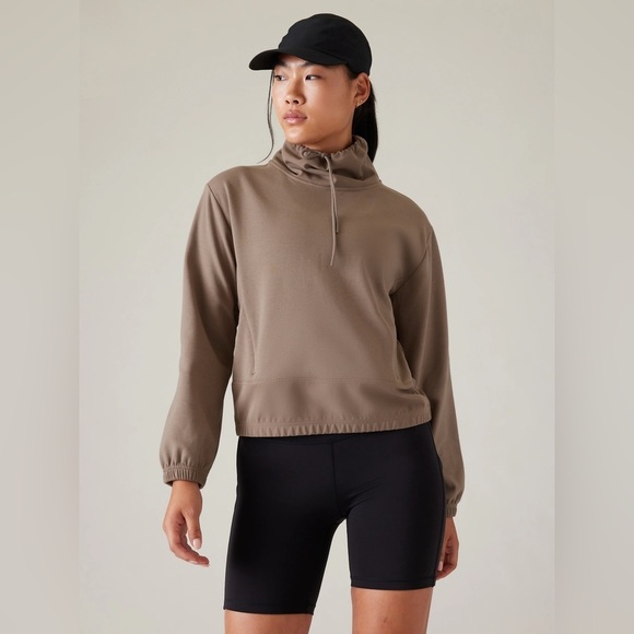 Athleta Triumph Funnel Neck Sweatshirt Womens Size Large Pullover In - Picture 1 of 16